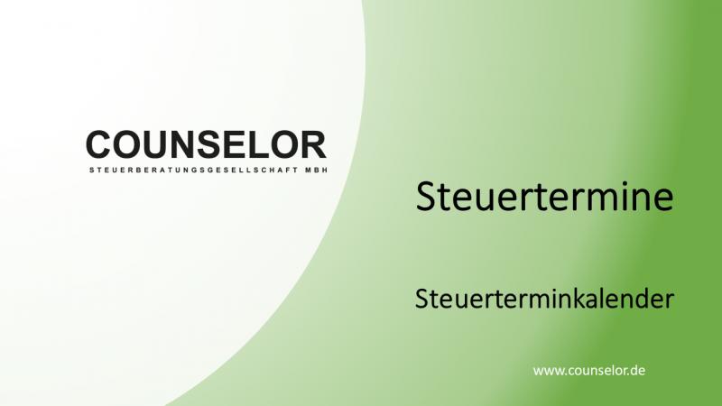 Steuertermine Steuerterminkalender