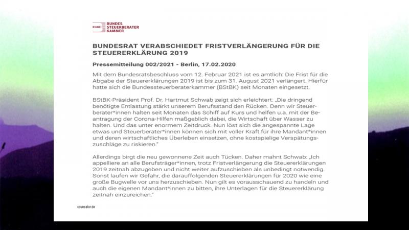 Pressemitteilung BStBK vom 170221