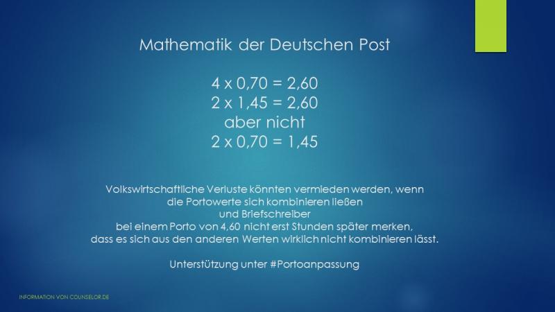 Post Mathematik der dt. Post