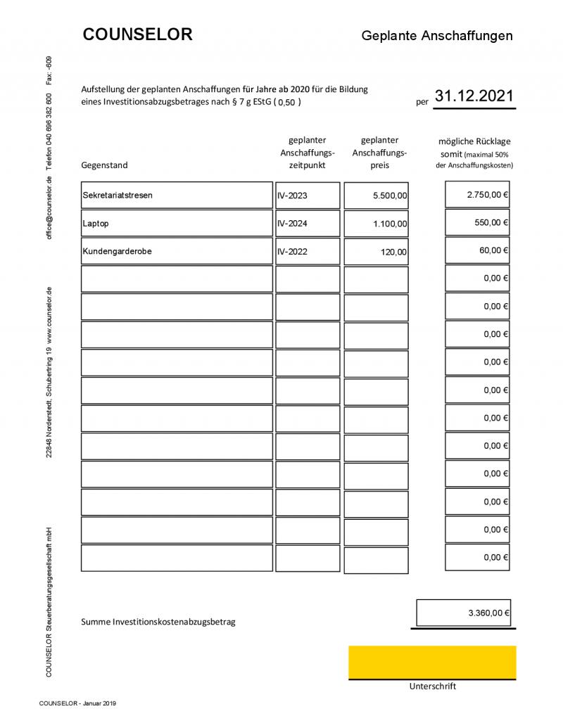 210828 Investitionskostenabzug 2020 Bsp