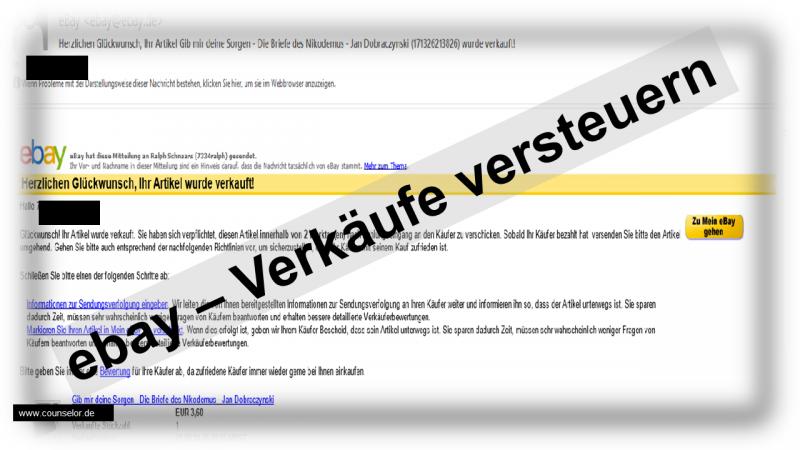 ebay Verkäufe versteuern