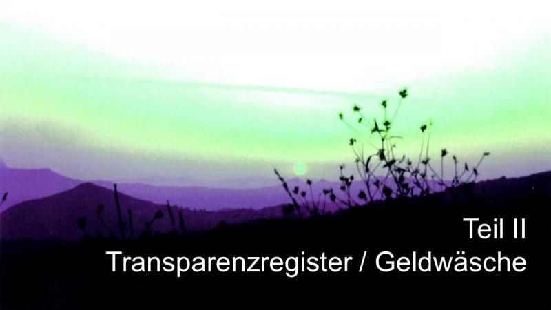 Transparenzregister Geldwäsche Teil II